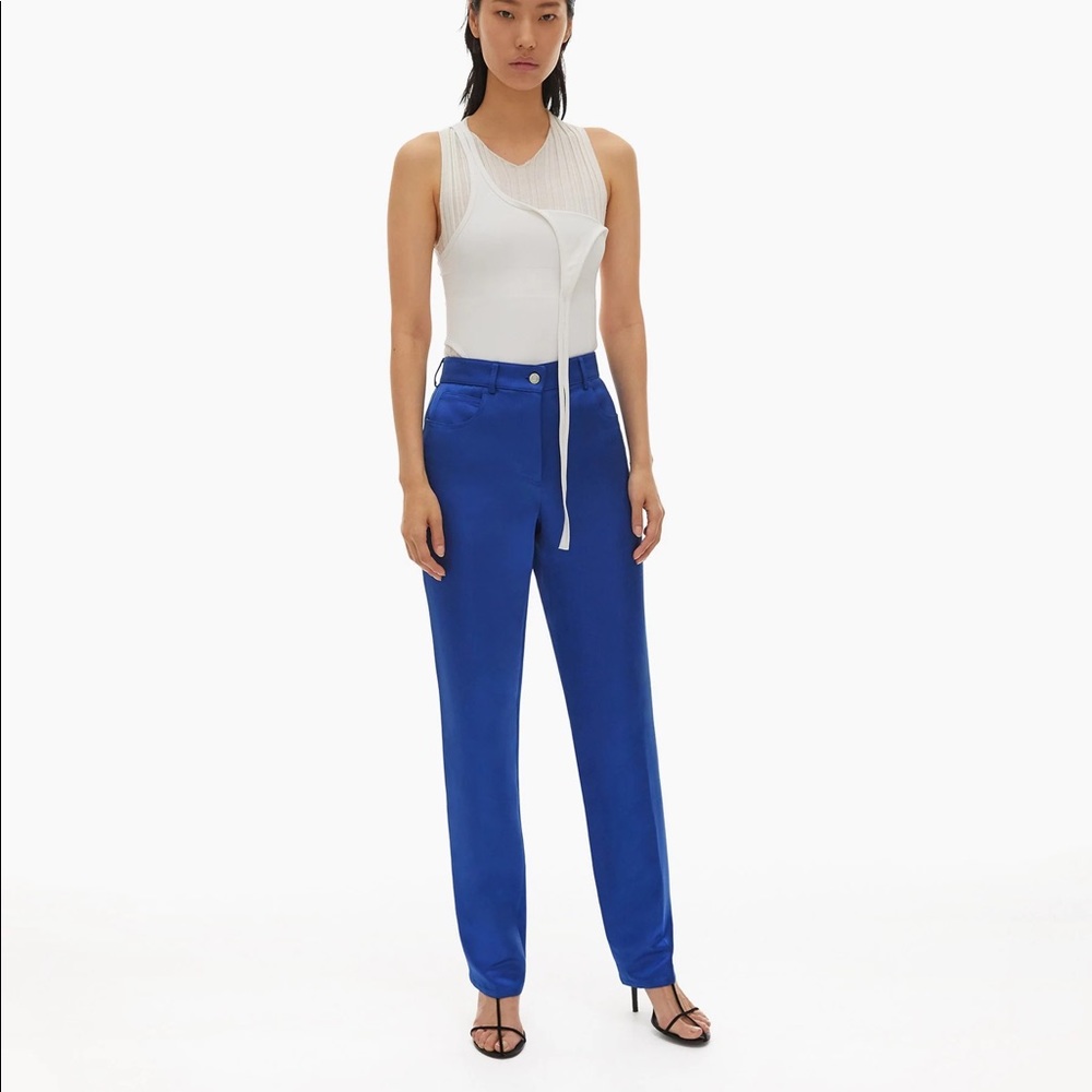 Helmut Land blue heavy satin pants, size2